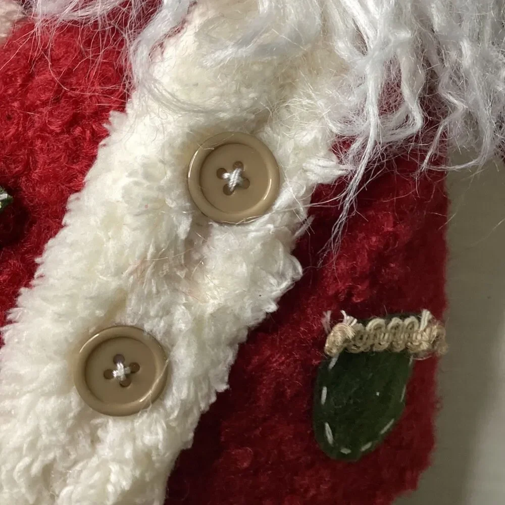 NWT Slhelf Sitter Santa Claus Plush Christmas Decor Fur Trim 17 x 12